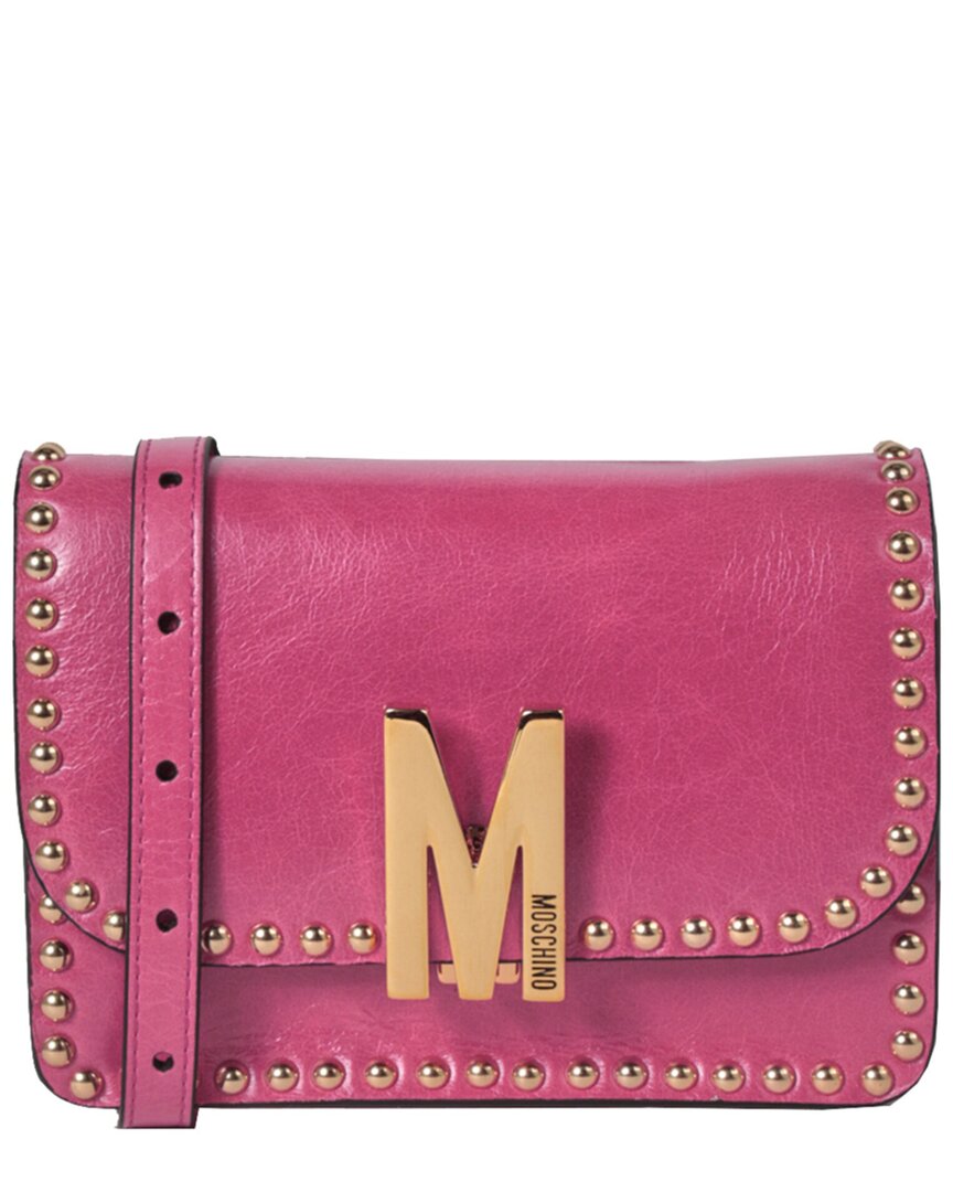 Moschino Leather Shoulder Bag In Pink