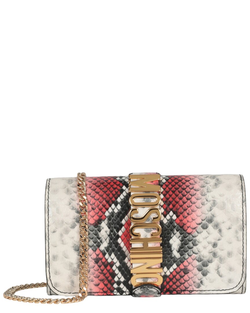 Shop Moschino Leather Shoulder Bag In Red