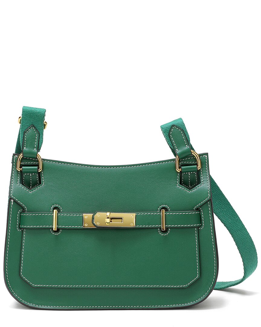 Tiffany & Fred Paris Quilted Leather Crossbody In Green