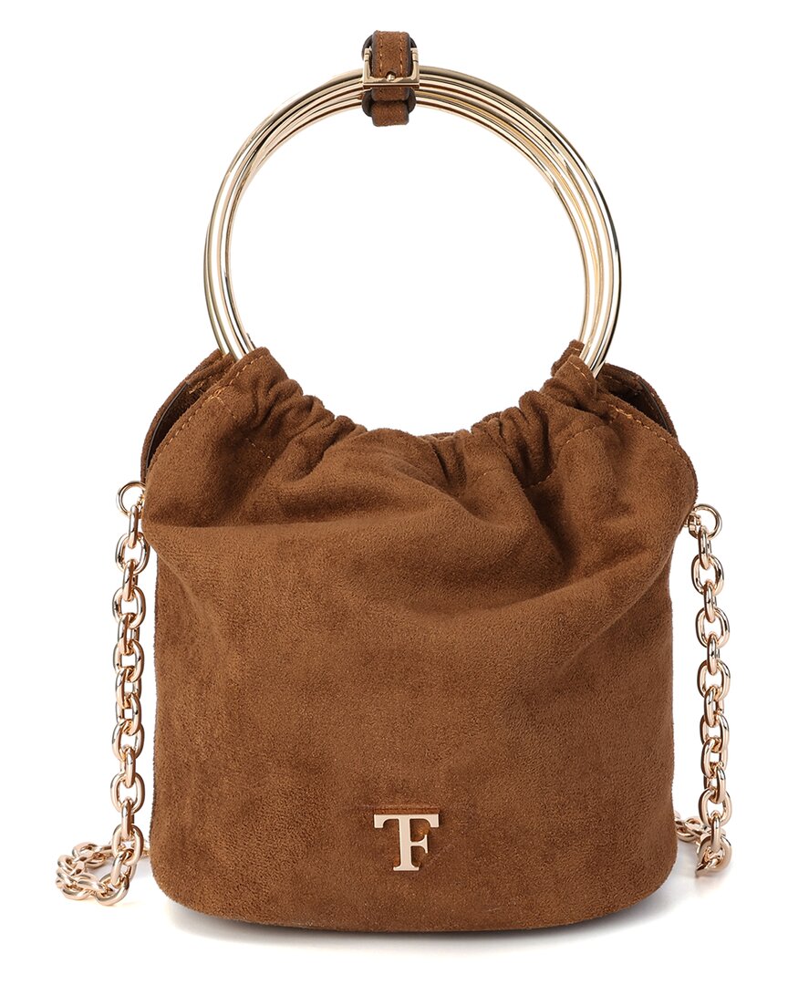 Tiffany & Fred Paris Circular Suede Top-handle Crossbody