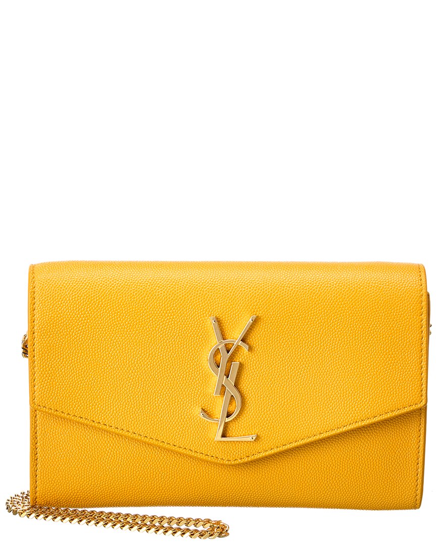 Saint Laurent Uptown Chain Wallet Leather Yellow