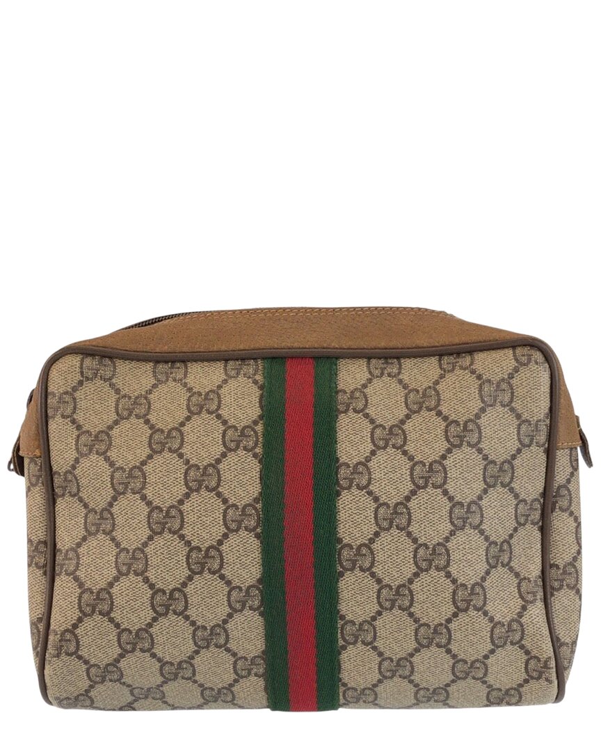 Gucci Vintage Gg Supreme Clutch (authentic Pre-loved)