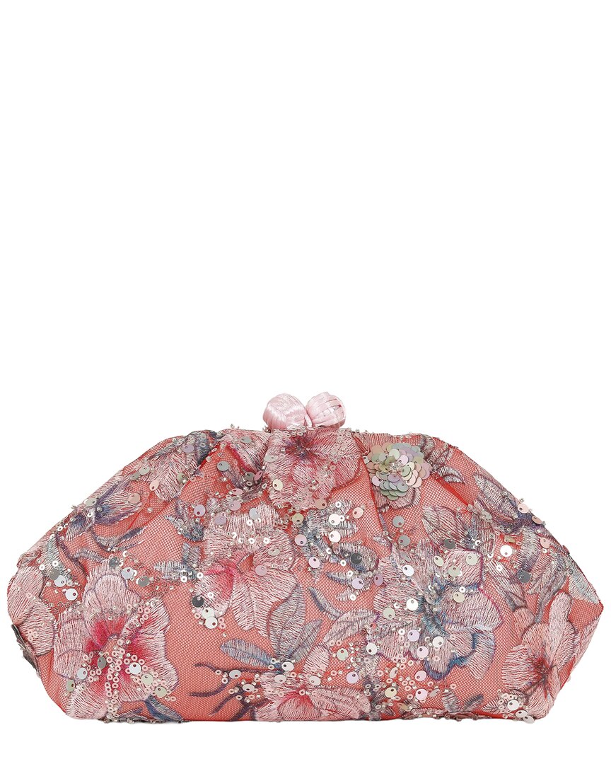 Badgley Mischka Jewel  Hana Beaded Pouch In Pink