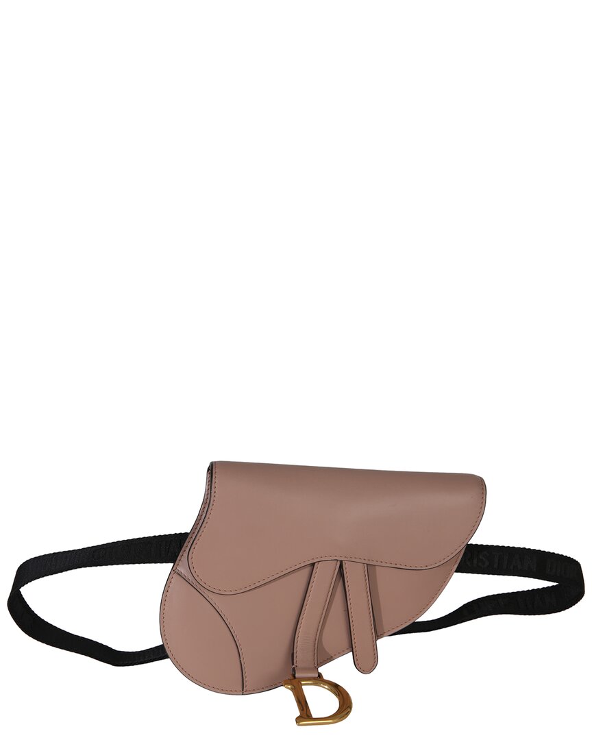 Dior Pink Leather Saddle Belt Pouch (authentic Pre-loved)