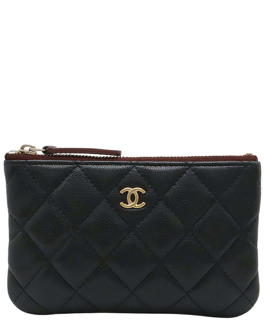 Pre-owned Chanel Caviar Matelassé Small Zip Pouch (authentic Pre-loved)