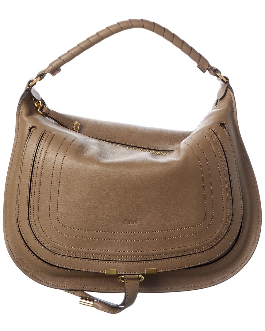 Chloé Gold Marcie Leather Hobo Bag