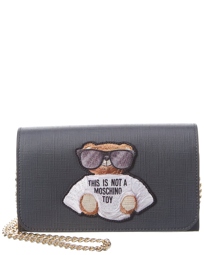 Image of Moschino Leather Wallet On Chain