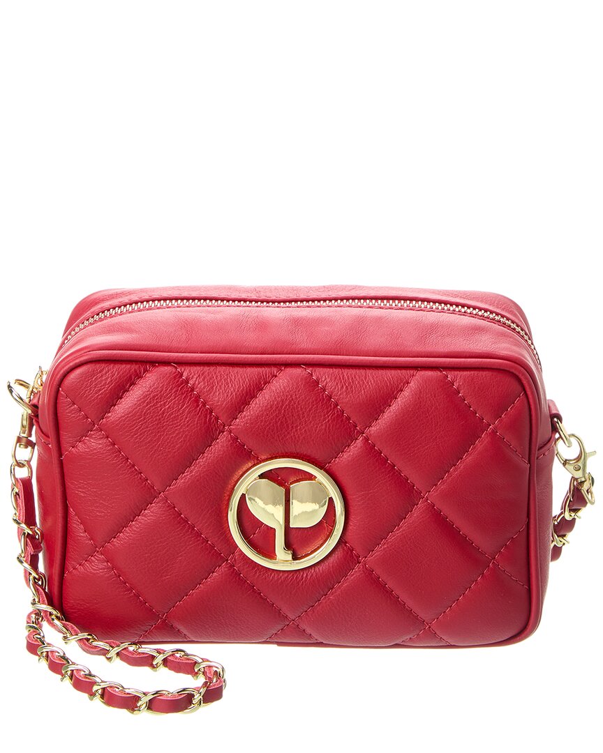 Persaman New York Ophelia Quilted Leather Crossbody In Red