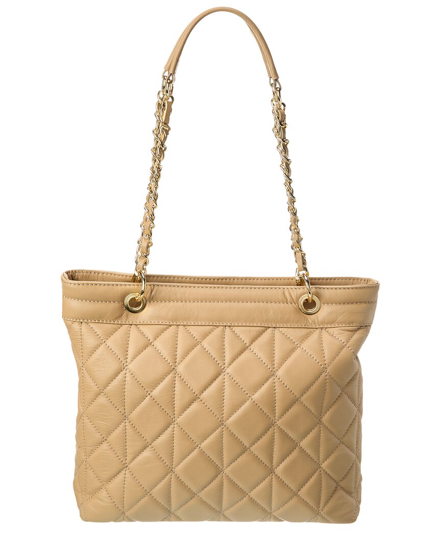 Persaman New York Antonella Quilted Leather Tote In Brown