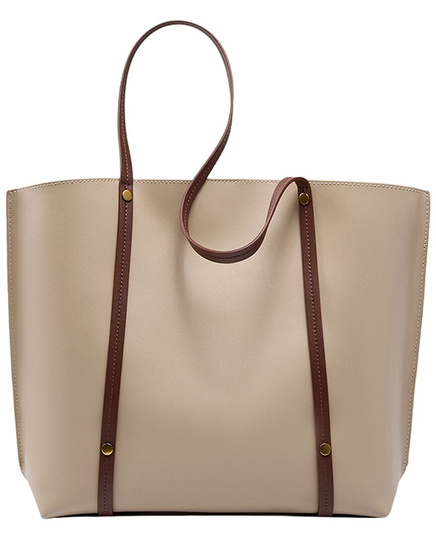 Adele Berto Leather Tote Bag In Brown