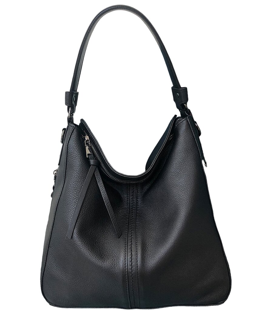 Paste Leather Shoulder Bag In Black