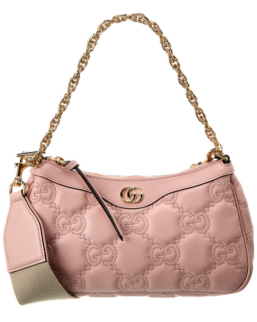 Gucci Gg Matelasse Leather Shoulder Bag In Pink