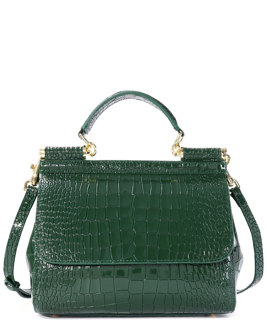 Tiffany & Fred Paris Croc-embossed Leather Satchel