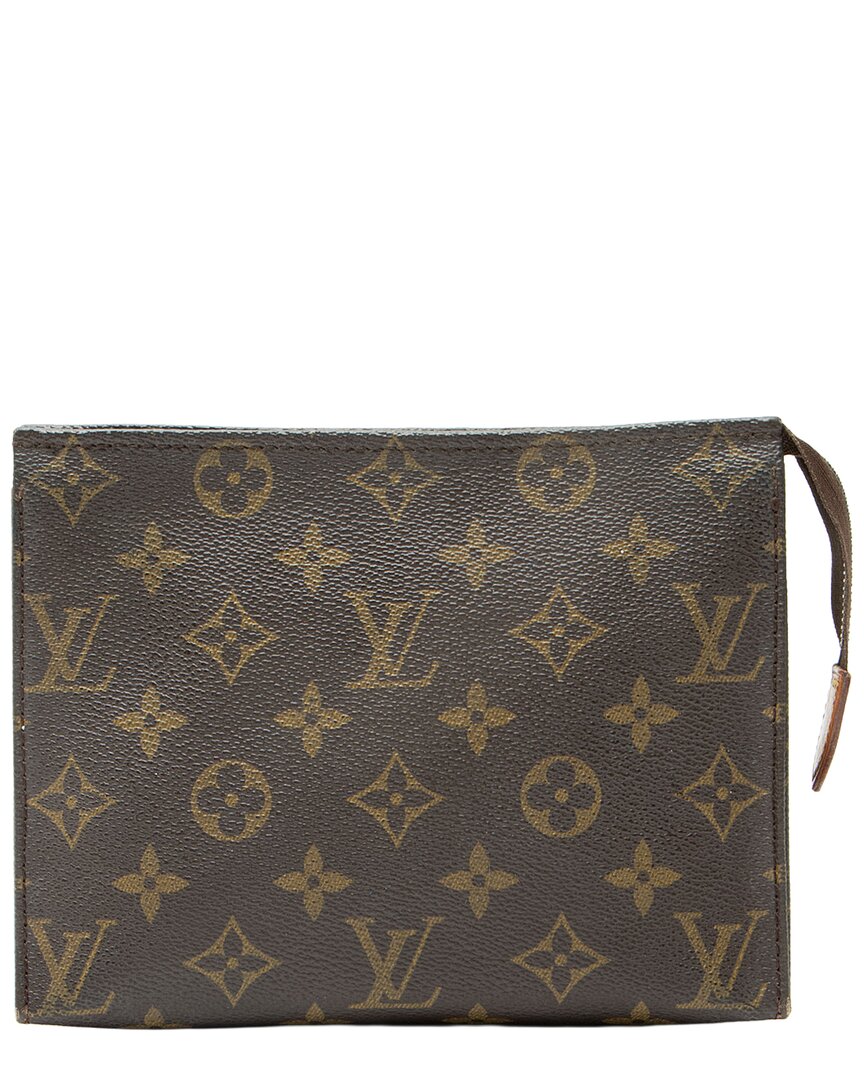 Louis Vuitton Brown Coated Canvas & Leather Toiletry Pouch 19 (authentic Pre- Loved)