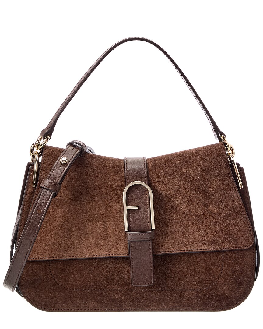 Furla Metropolis Suede Shoulder Bag - Female - Shoulder Bags - Brown - One Size - Bags - Image 2