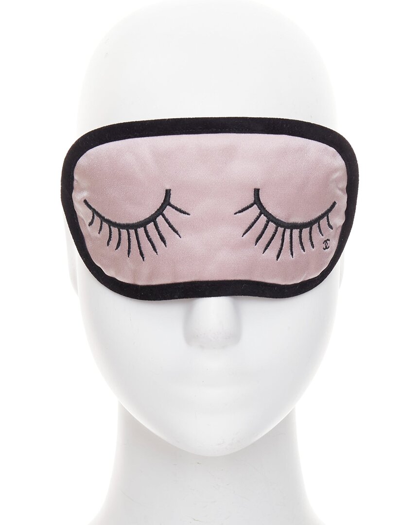 Chanel Pink Silk Sleeping Mask Pouch Set (authentic Pre-loved)