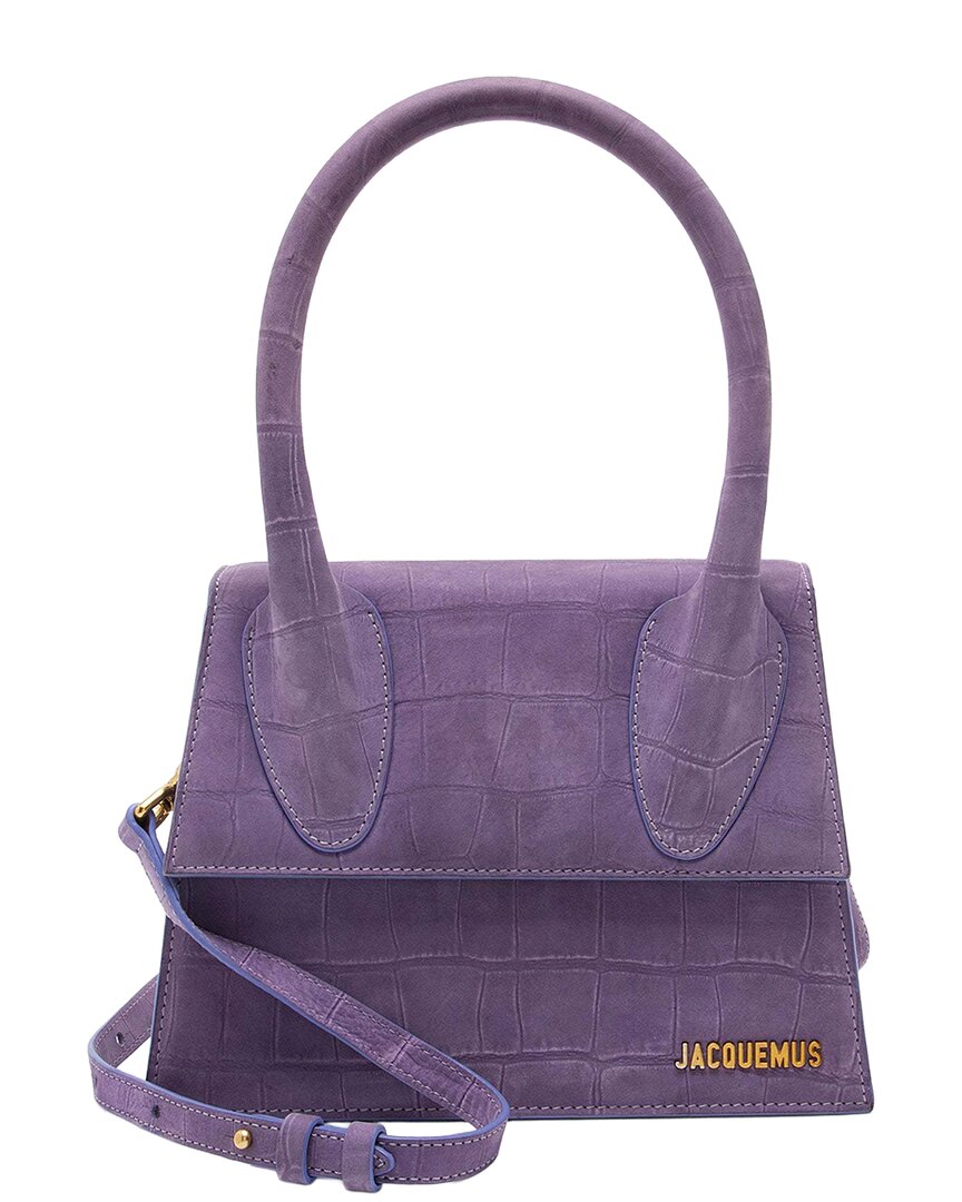 Jacquemus Purple Croc-embossed Suede Le Chiquito Moyen Large Bag (authentic Pre-loved)