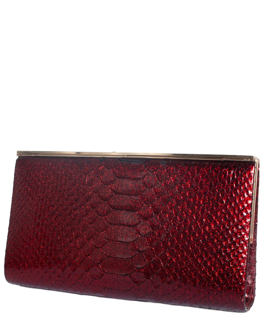 Pre-owned Jimmy Choo Red Leather Clutch (authentic Pre-loved)