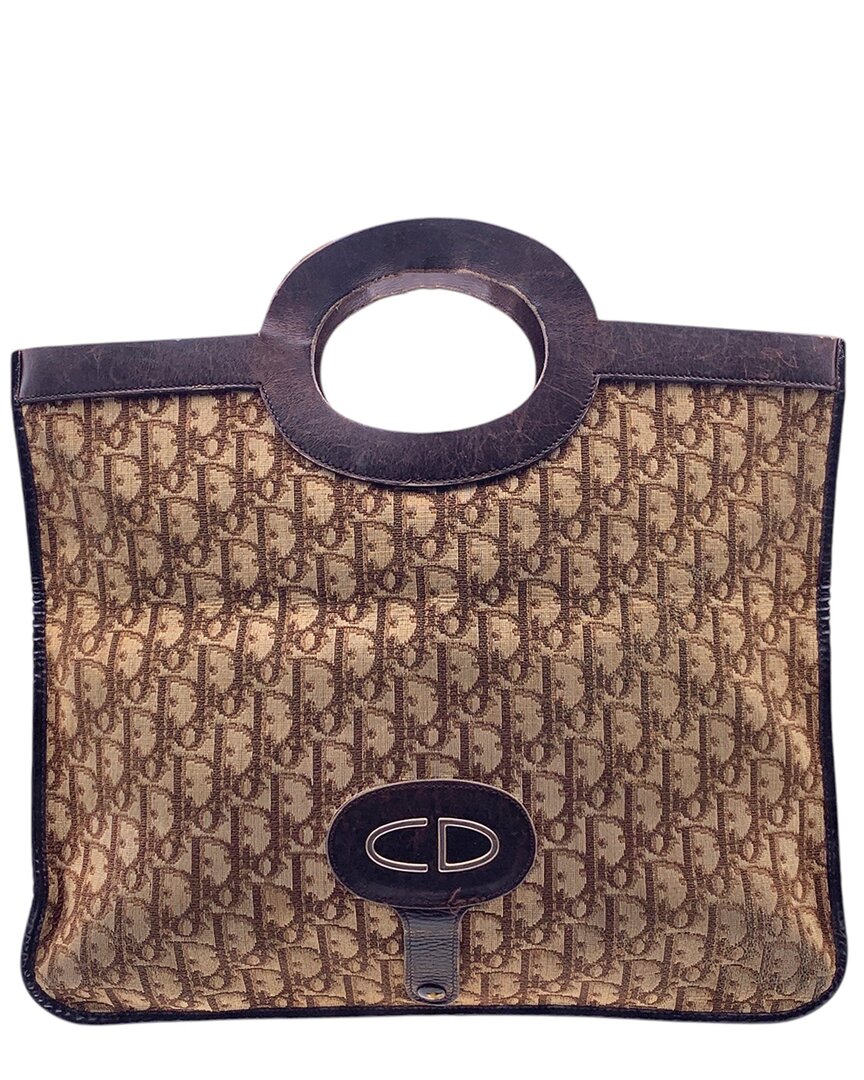 Dior Brown Cotton Trotter Clutch (authentic Pre-loved)