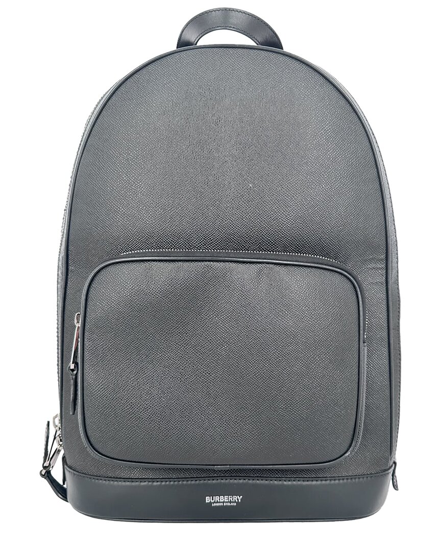 Pre-owned Burberry Black Leather Rocco Backpack (authentic Pre-loved)