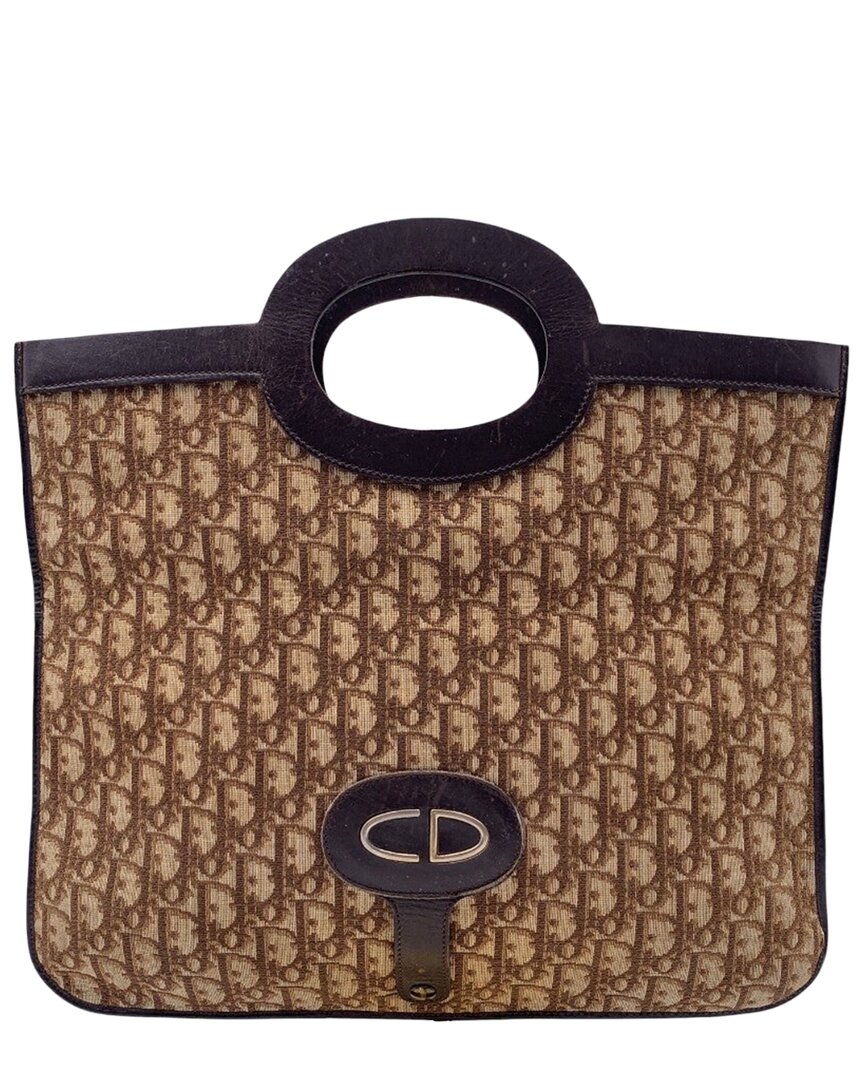 Dior Brown Cotton Trotter Clutch (authentic Pre-loved)