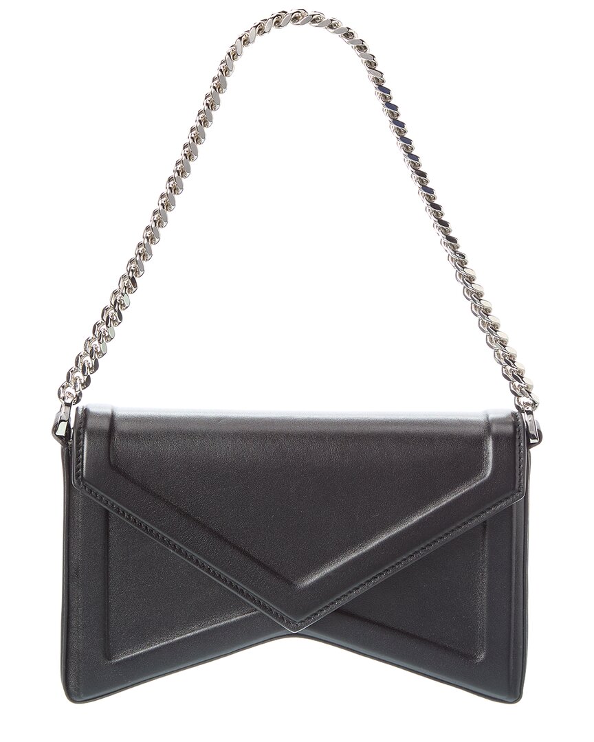 Michael Kors Collection Manhattan Medium Leather Shoulder Bag In Black