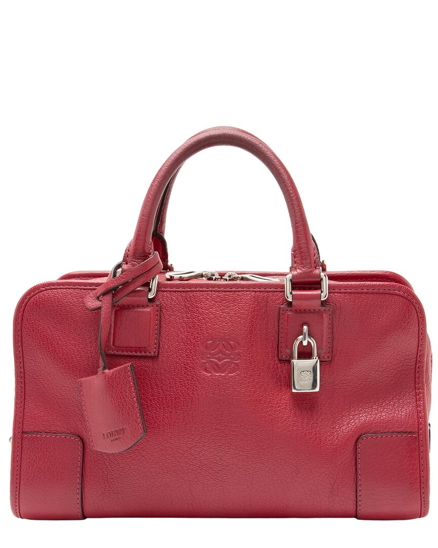 Loewe Red Leather Amazona 28 Satchel (authentic Pre-loved)