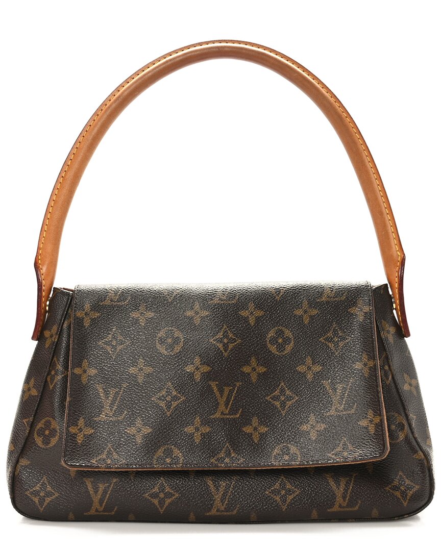 Pre-owned Louis Vuitton Brown Monogram Coated Canvas Mini Looping (authentic Pre-loved)
