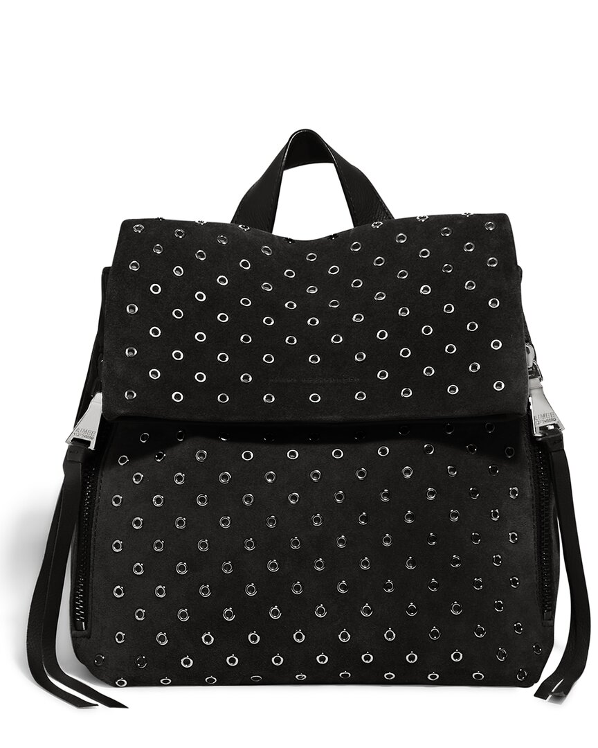 Aimee Kestenberg Bali Novelty Leather Backpack In 999-black W/ Eyelets