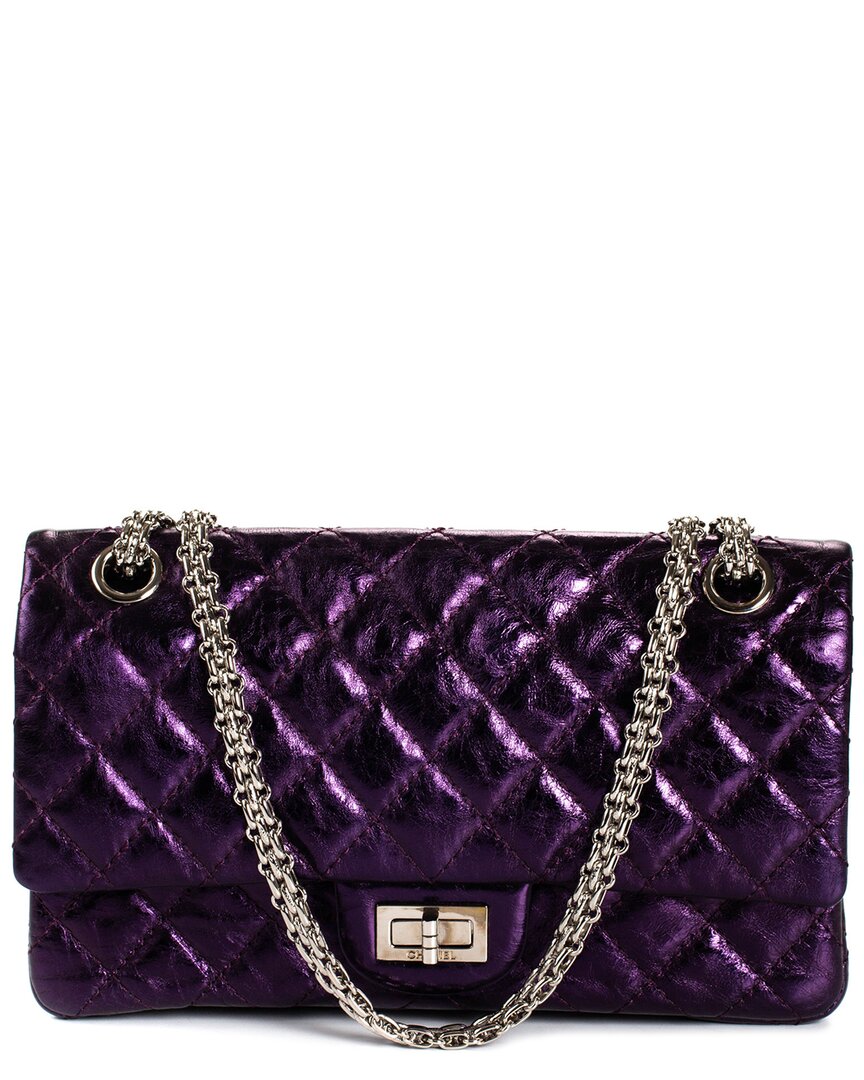 Pre-owned Chanel Purple Quilted Leather 2.55 Reissue Double Flap Bag, Nwt (authentic )