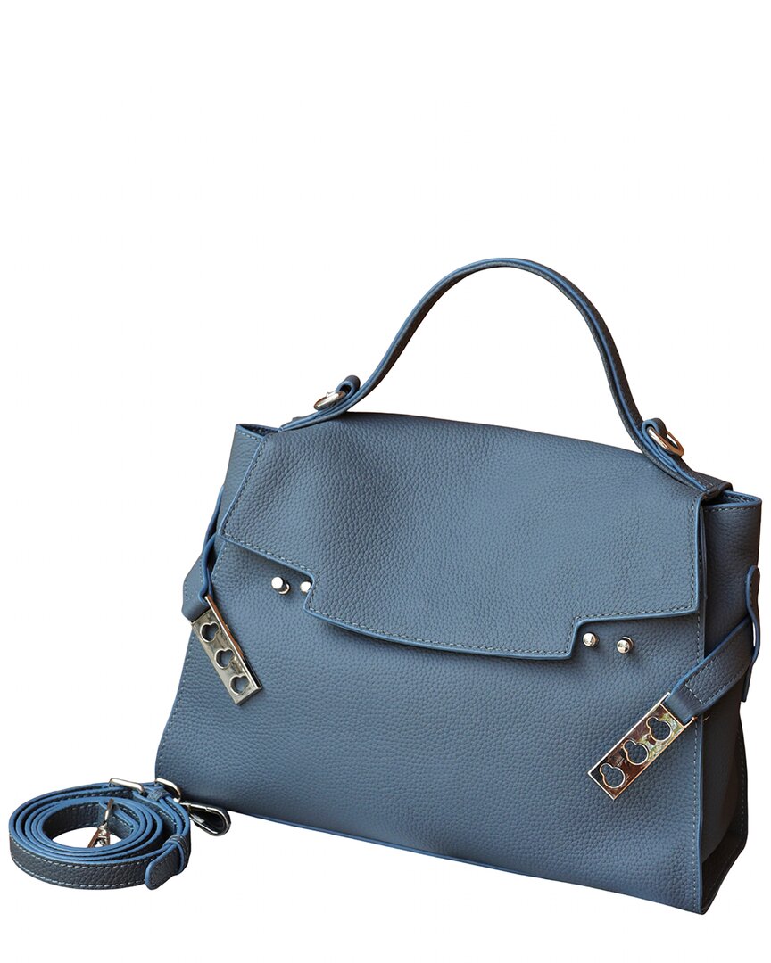 Bella Desert Leather Shoulder Bag In Blue