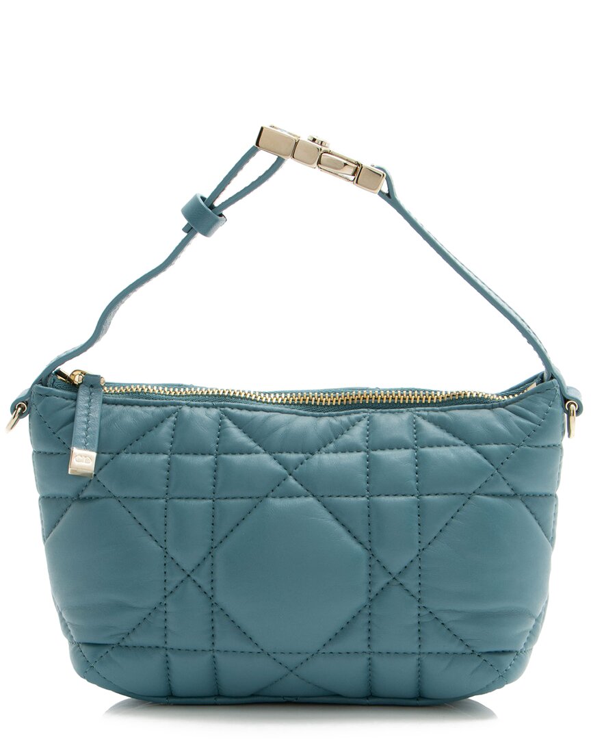 Dior Blue Calfskin Travel Nomad Small Pouch (authentic Pre-loved)
