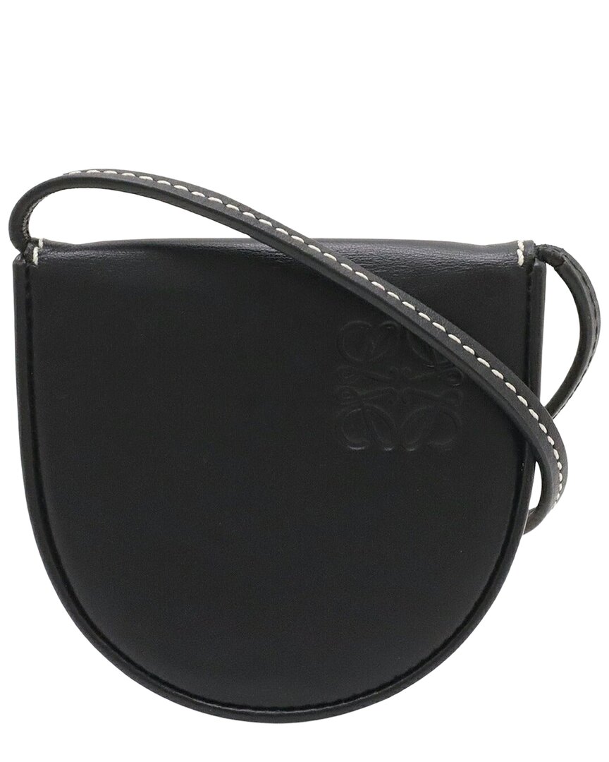 Pre-owned Loewe Black Calfskin Anagram Heel Pouch (authentic Pre-loved)