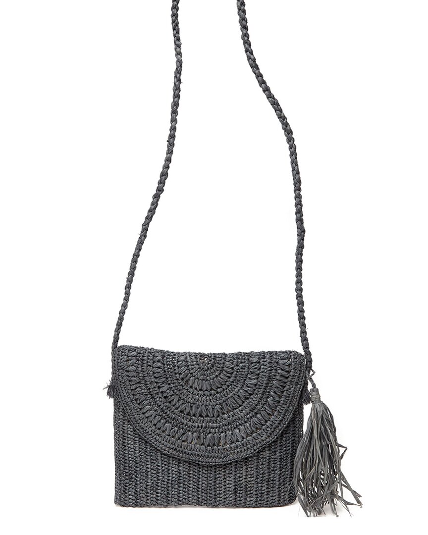Shop Mar Y Sol Naomi Raffia Shoulder Bag In Grey