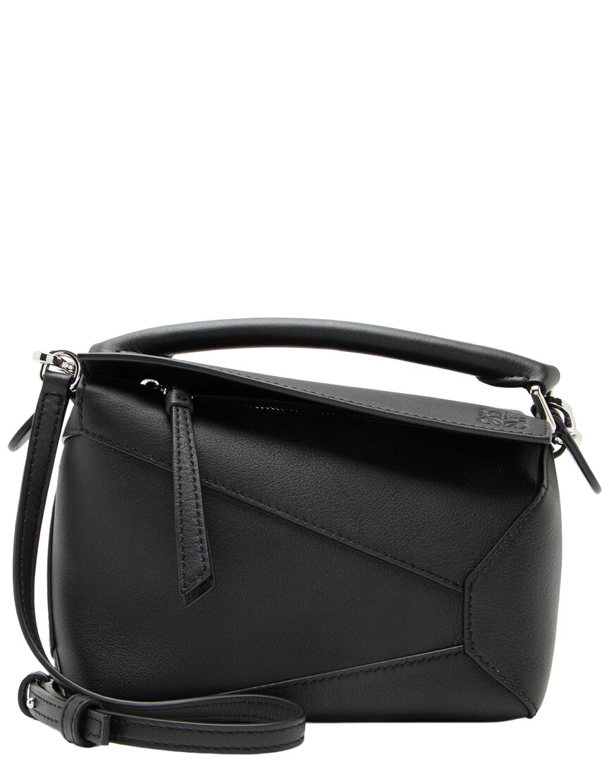 Pre-owned Loewe Black Calfskin Puzzle Edge Mini Bag (authentic Pre-loved)