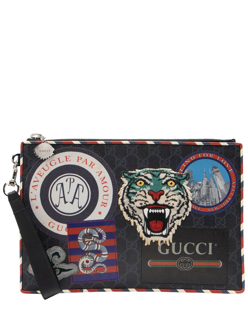 Gucci Gg Supreme Leather Clutch