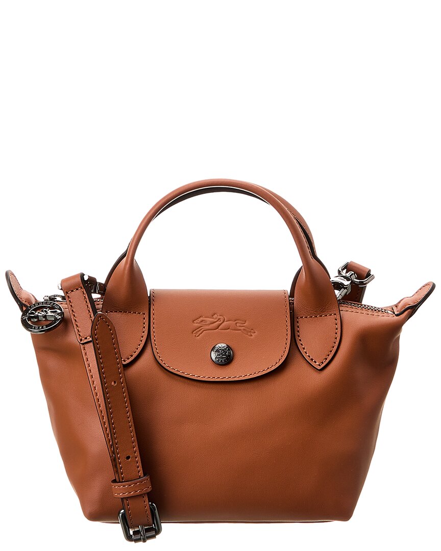 Shop Longchamp Le Pliage Xtra Xs Leather Tote In Brown