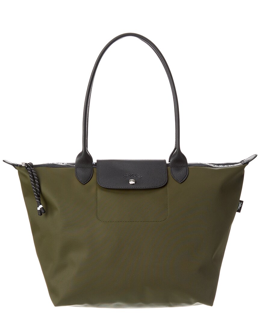 Shop Longchamp Le Pliage Energy Large Canvas & Leather Tote In Green