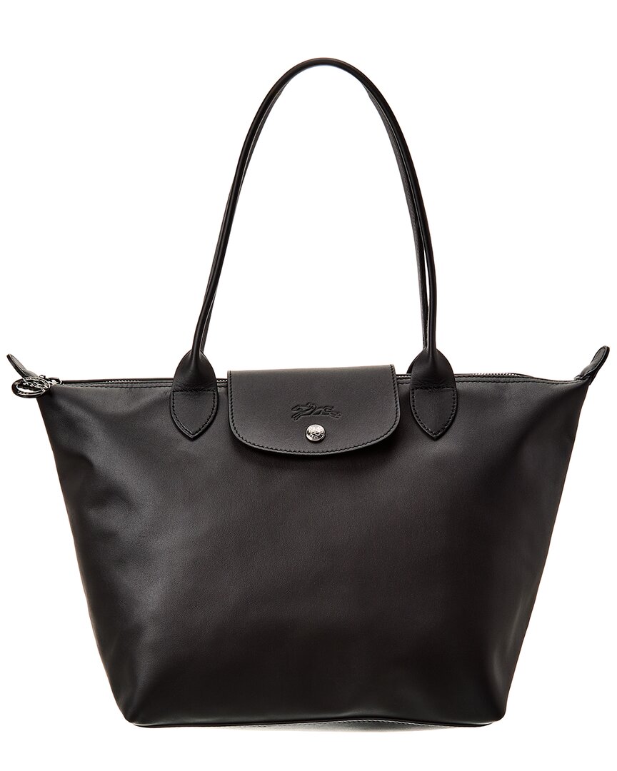 Shop Longchamp Le Pliage Xtra Medium Leather Tote In Black