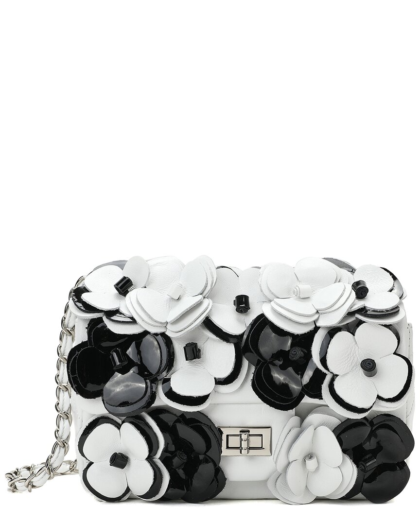 Tiffany & Fred Paris Full-grain Floral Leather Shoulder Bag
