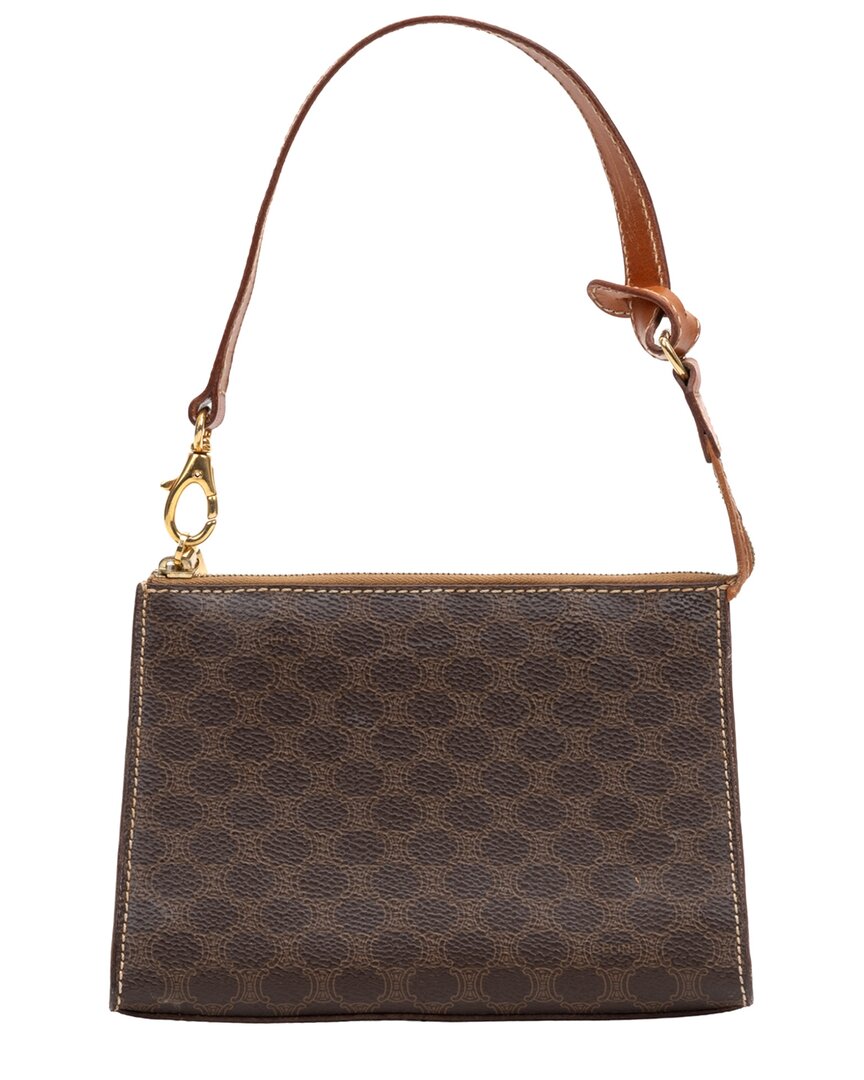 Celine Brown Macadam Coated Canvas Accessory Pouch (authentic Pre-loved)