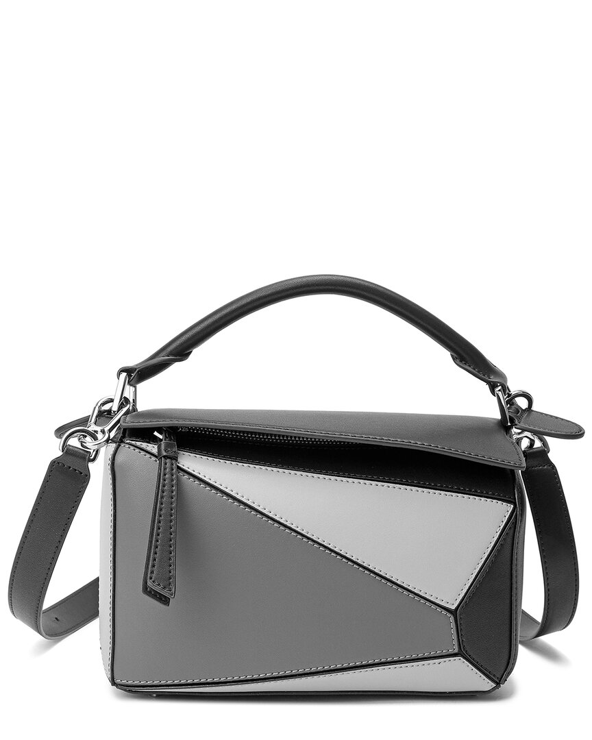 Tiffany & Fred Paris Smooth Leather Crossbody In Gray