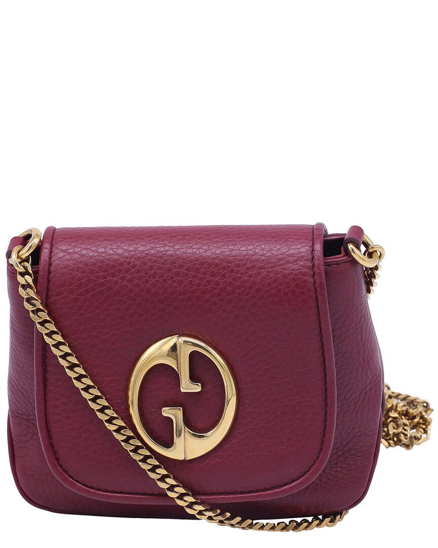 Gucci Burgundy Leather Mini 1973 Flap Crossbody Bag (authentic Pre-loved)
