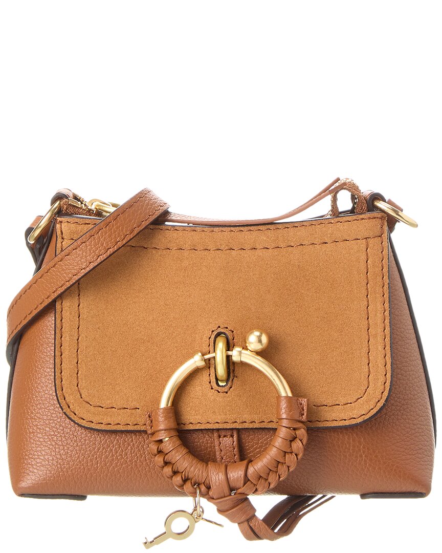 Shop See By Chloé Joan Mini Leather & Suede Crossbody In Brown