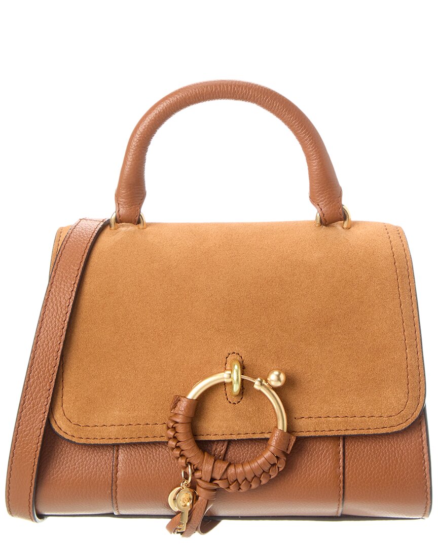 Shop See By Chloé Joan Ladylike Leather & Suede Satchel In Brown