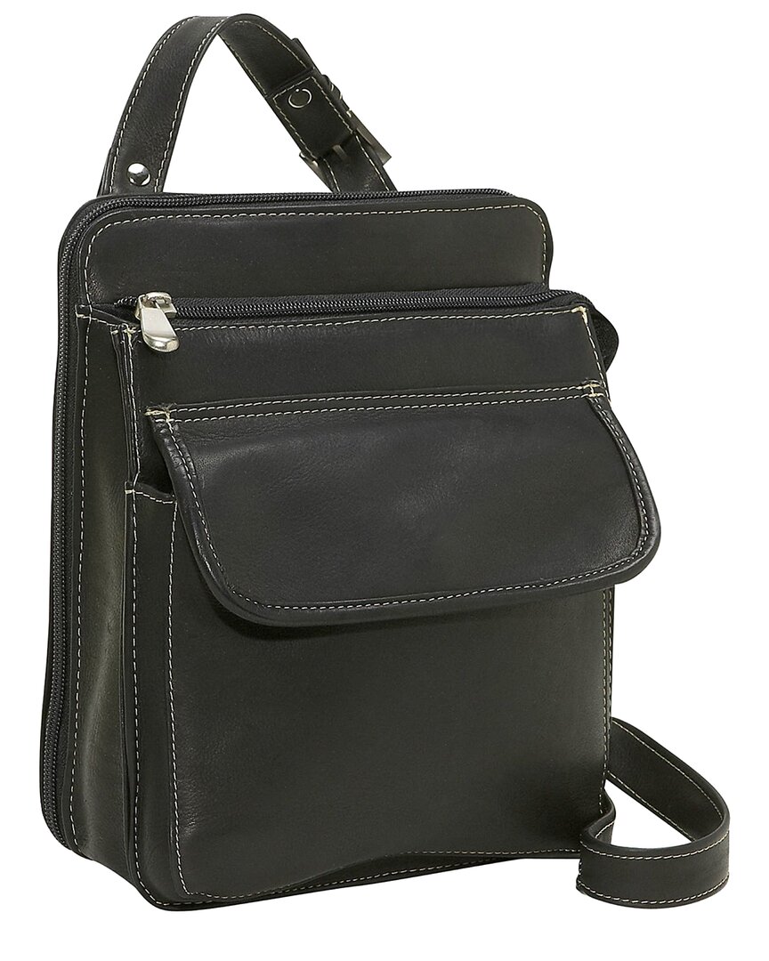 Le Donne Leather Structured Shoulder Bag- Black