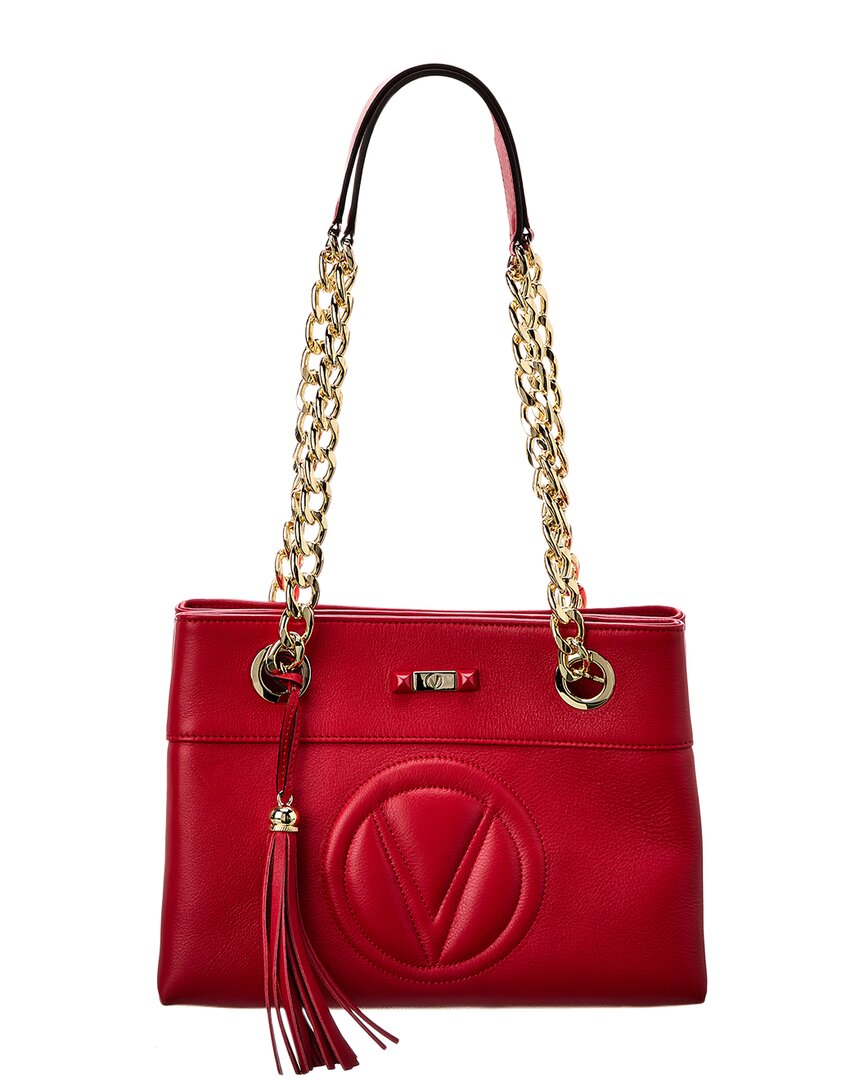 Shop Valentino By Mario Valentino Kali Signature Leather Shoulder Bag In Red