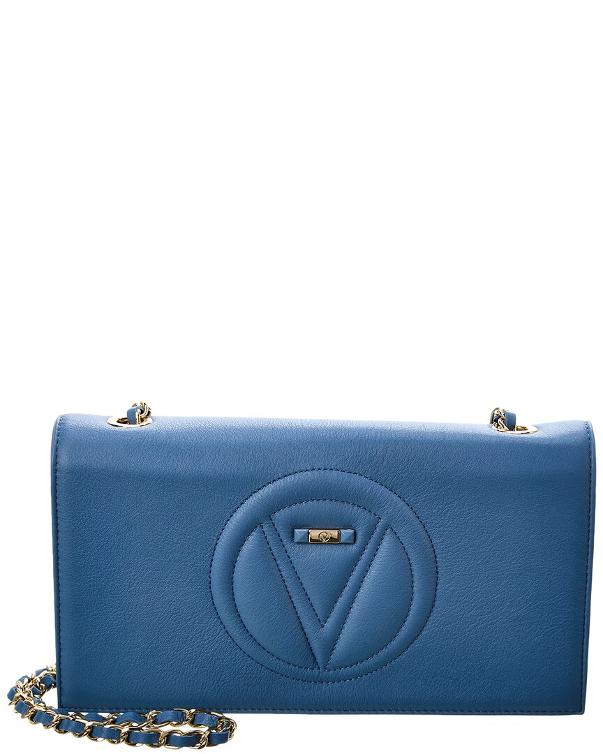 Shop Valentino By Mario Valentino Lena Leather Shoulder Bag In Blue
