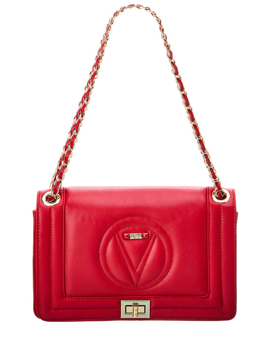Shop Valentino By Mario Valentino Alice Signature Leather Shoulder Bag In Red