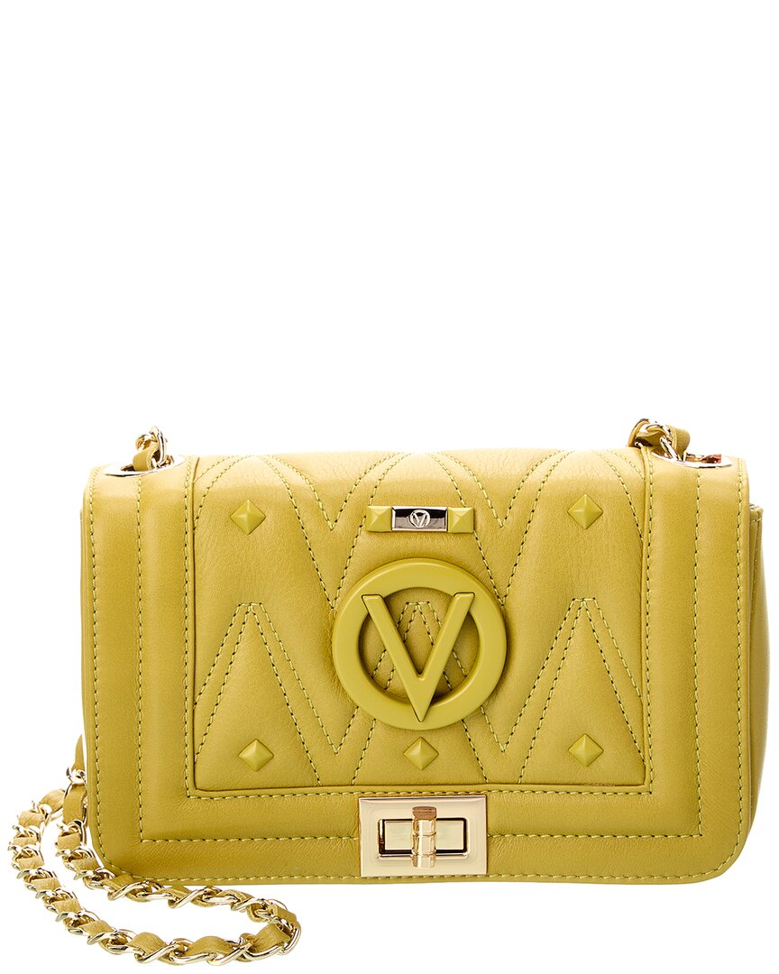 Shop Valentino By Mario Valentino Beatriz Diamond Leather Shoulder Bag In Green